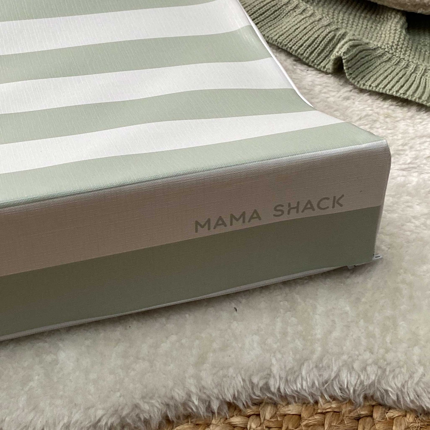 Anti Roll Changing Mat - Candy Stripe - Sage