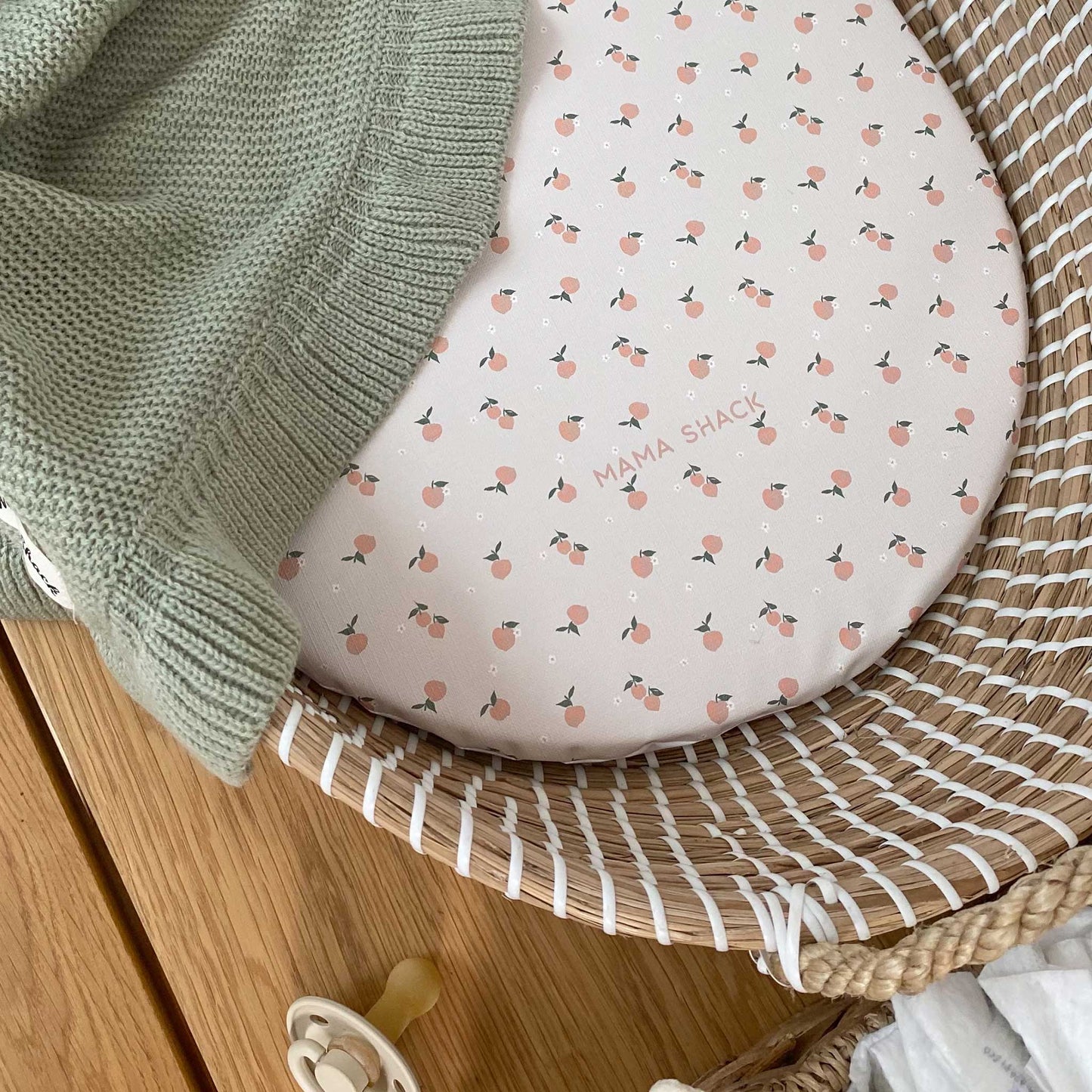 Changing Basket Mat Liner - Peaches