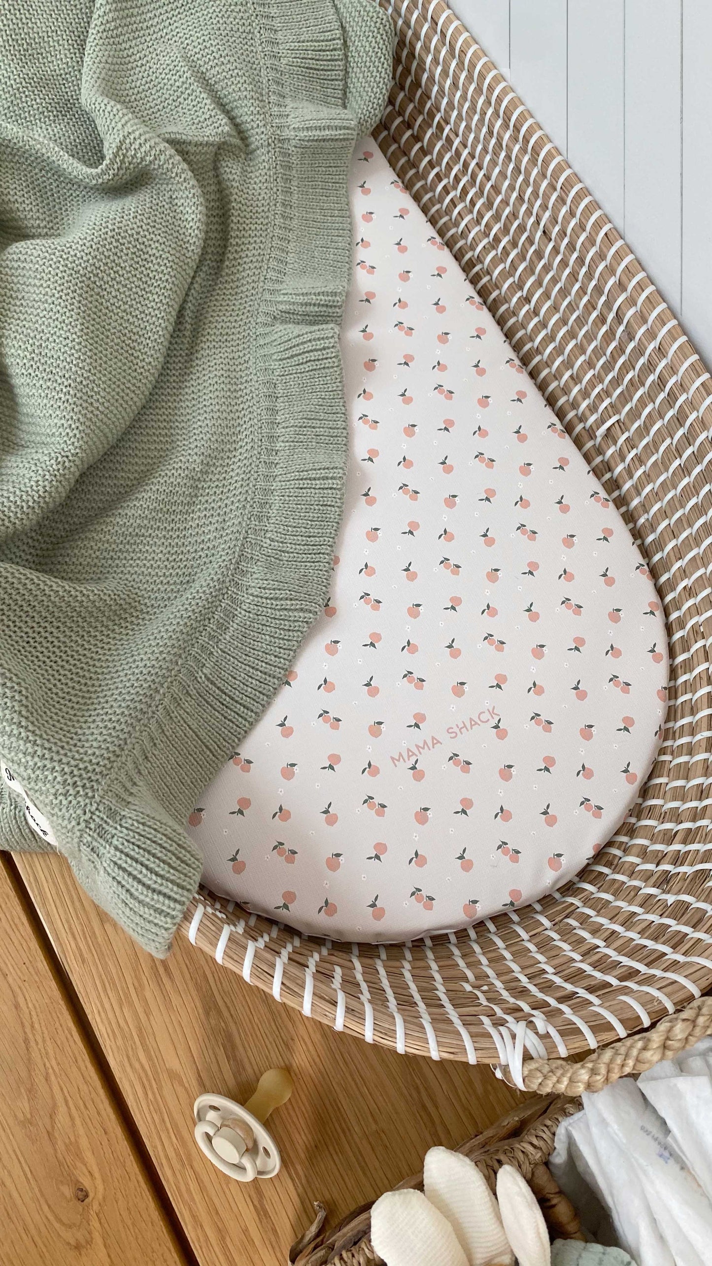 Changing Basket Mat Liner - Peaches