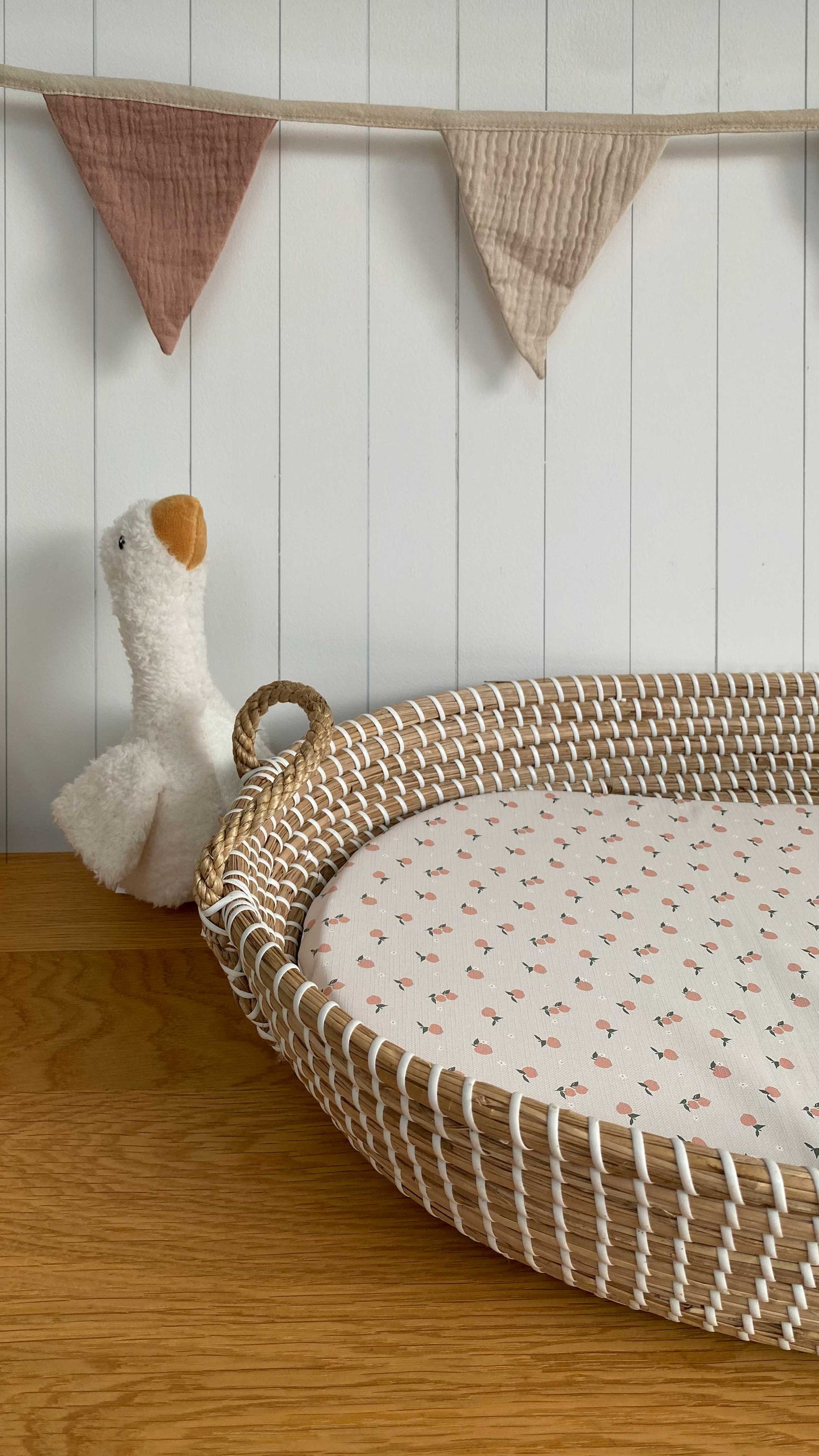 Changing Basket Mat Liner - Peaches