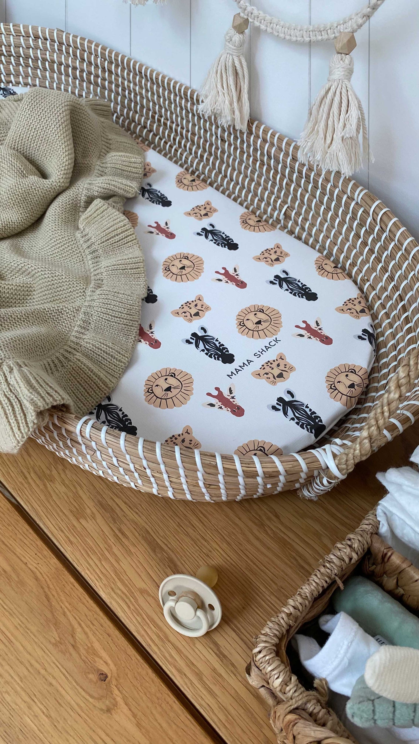 Changing Basket Mat Liner - Scandi Safari