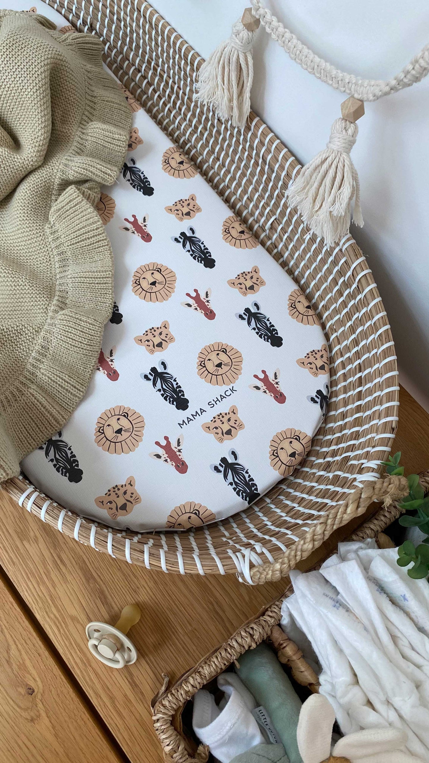 Changing Basket Mat Liner - Scandi Safari
