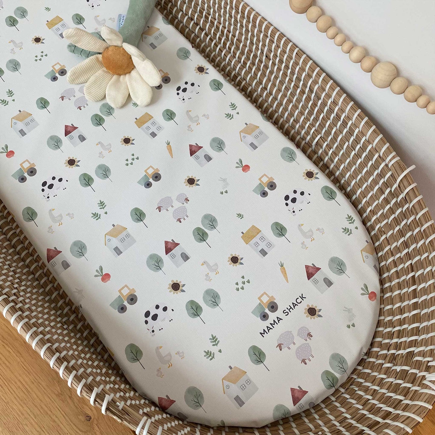 Changing Basket Mat Liner - On the Farm