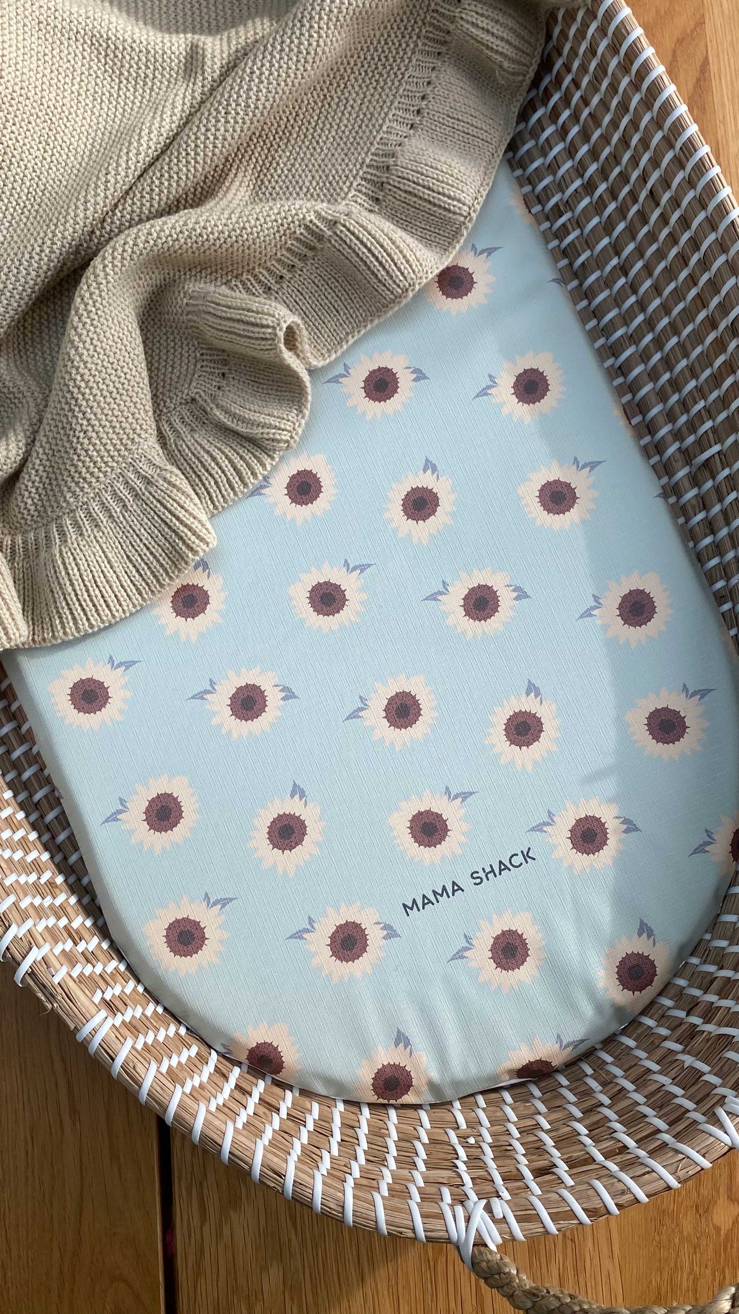 Changing Basket Mat Liner - Sunflower