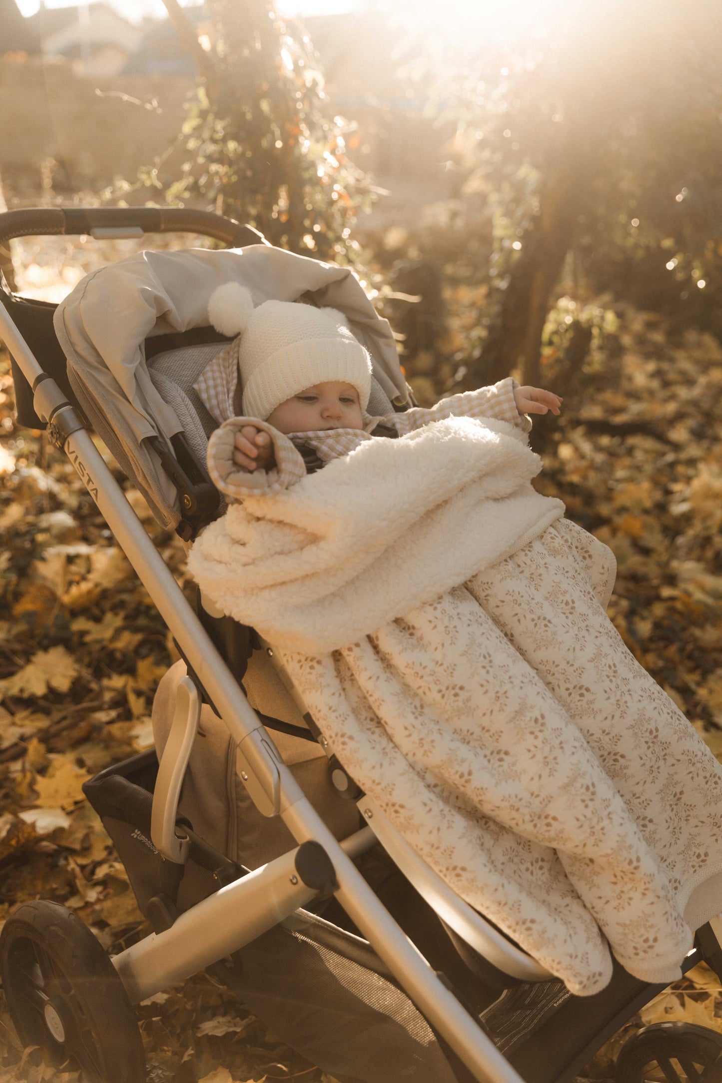 Muslin Sherpa Fleece Baby Blanket - Vintage Floral