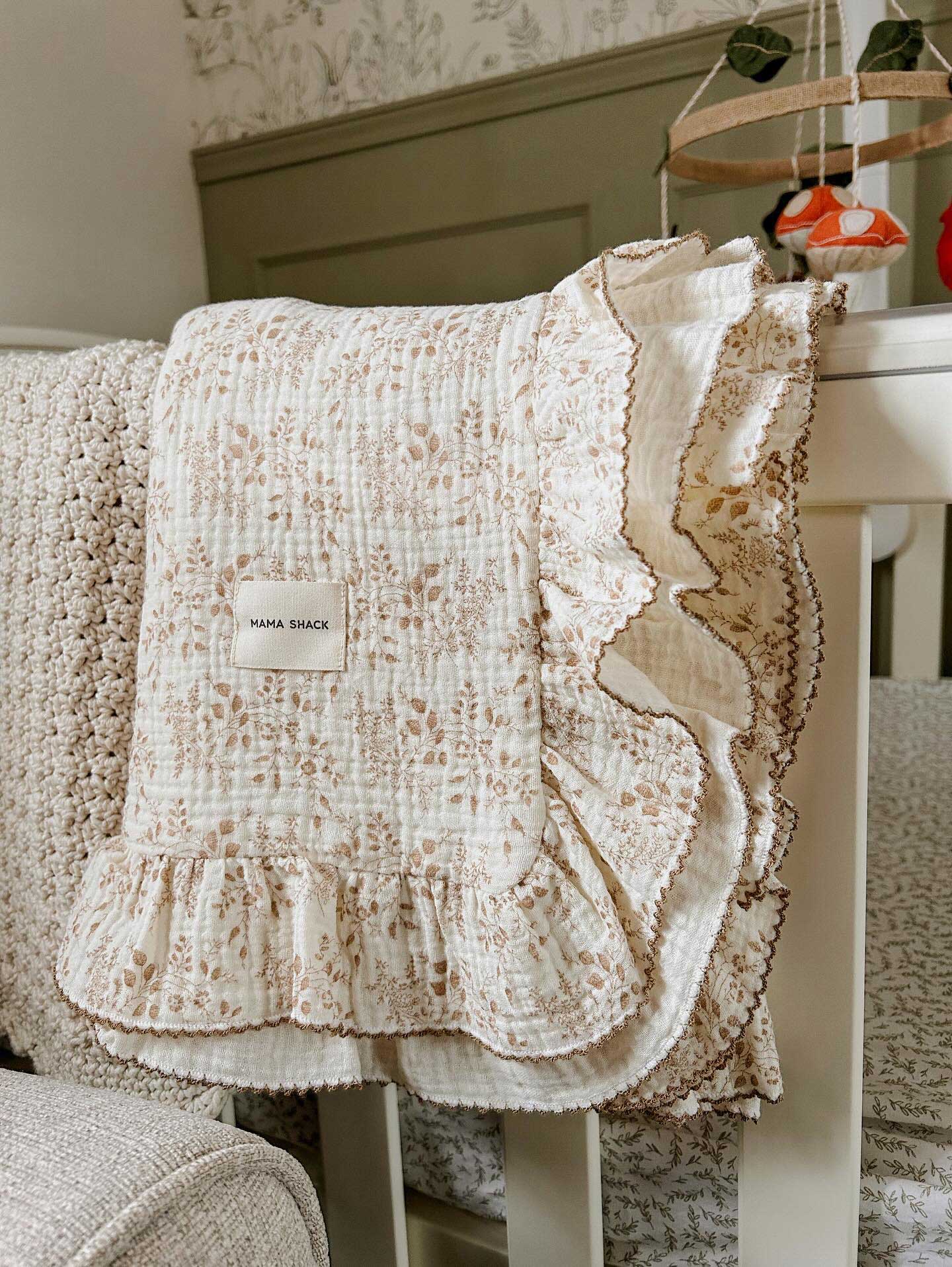 Frill Muslin Blanket - Vintage Floral