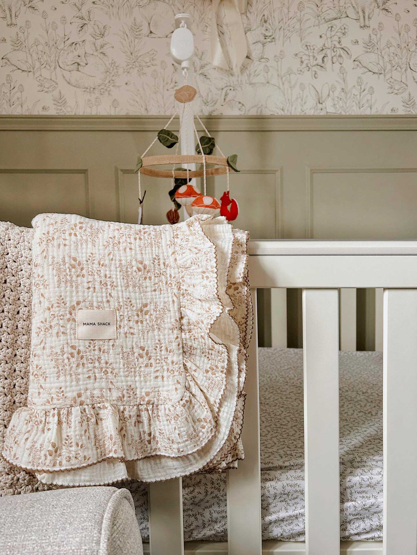 Frill Muslin Blanket - Vintage Floral