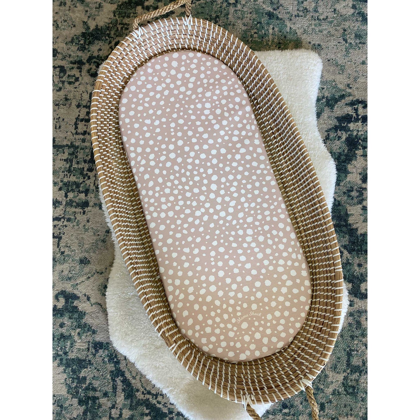 Changing Basket Mat Liner - Rose Spotty