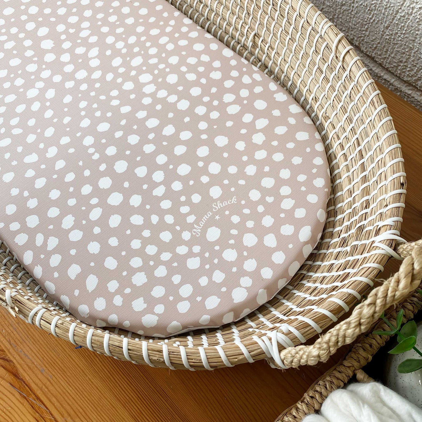 Changing Basket Mat Liner - Rose Spotty