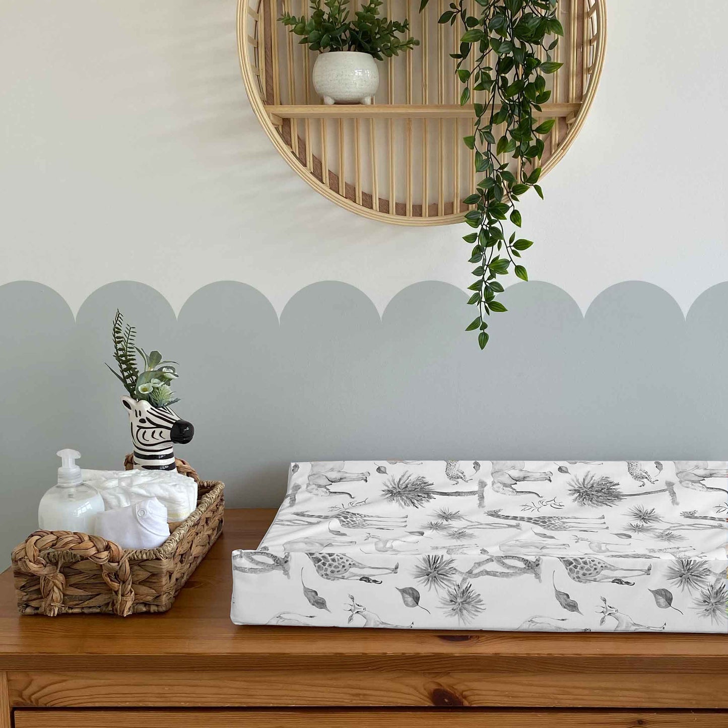 Anti Roll Changing Mat - Mono Wild Safari