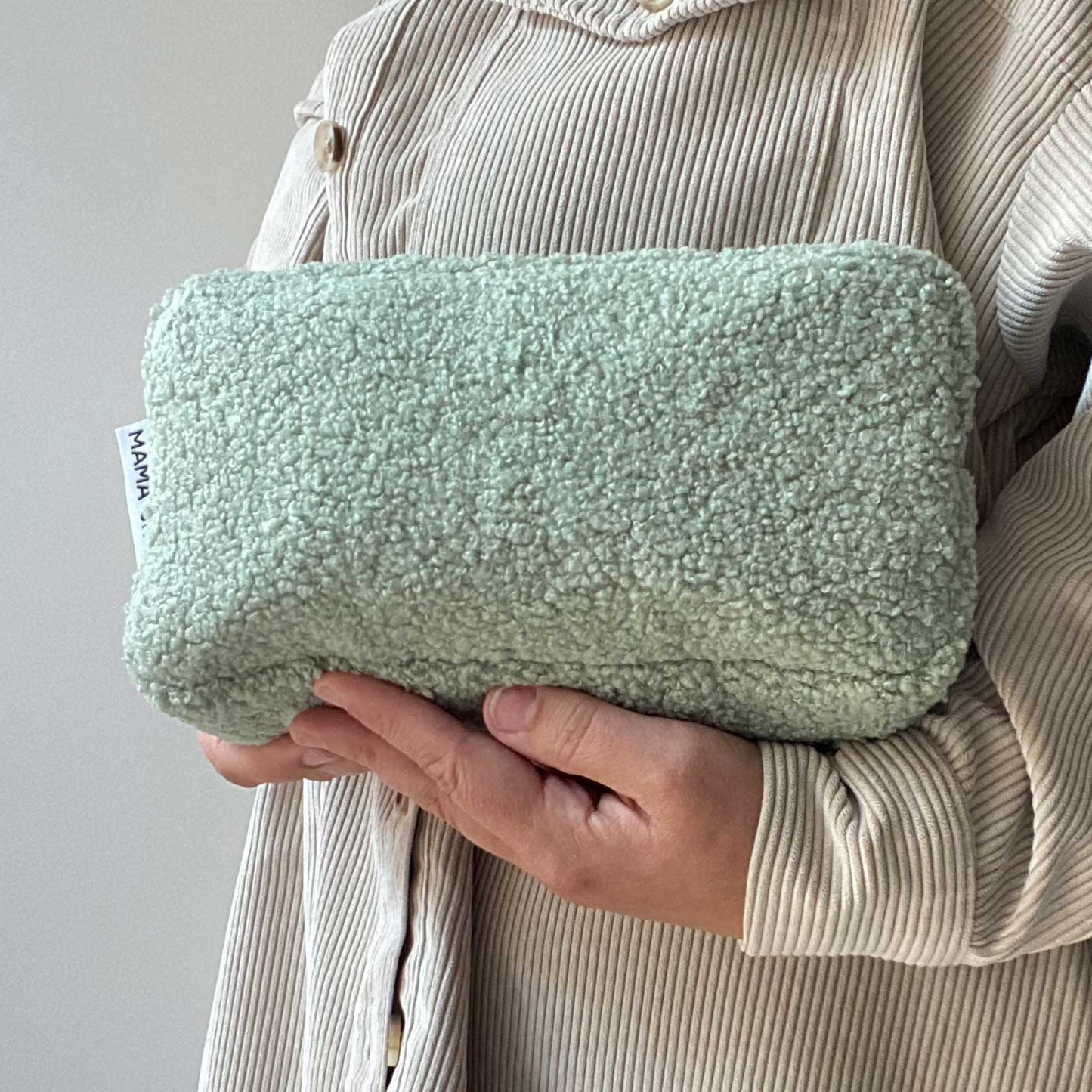Teddy Fleece Changing Bag- Large - Sage