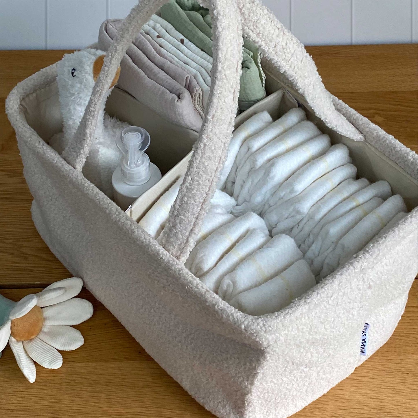 Nappy Caddy - Teddy Fleece - Ivory