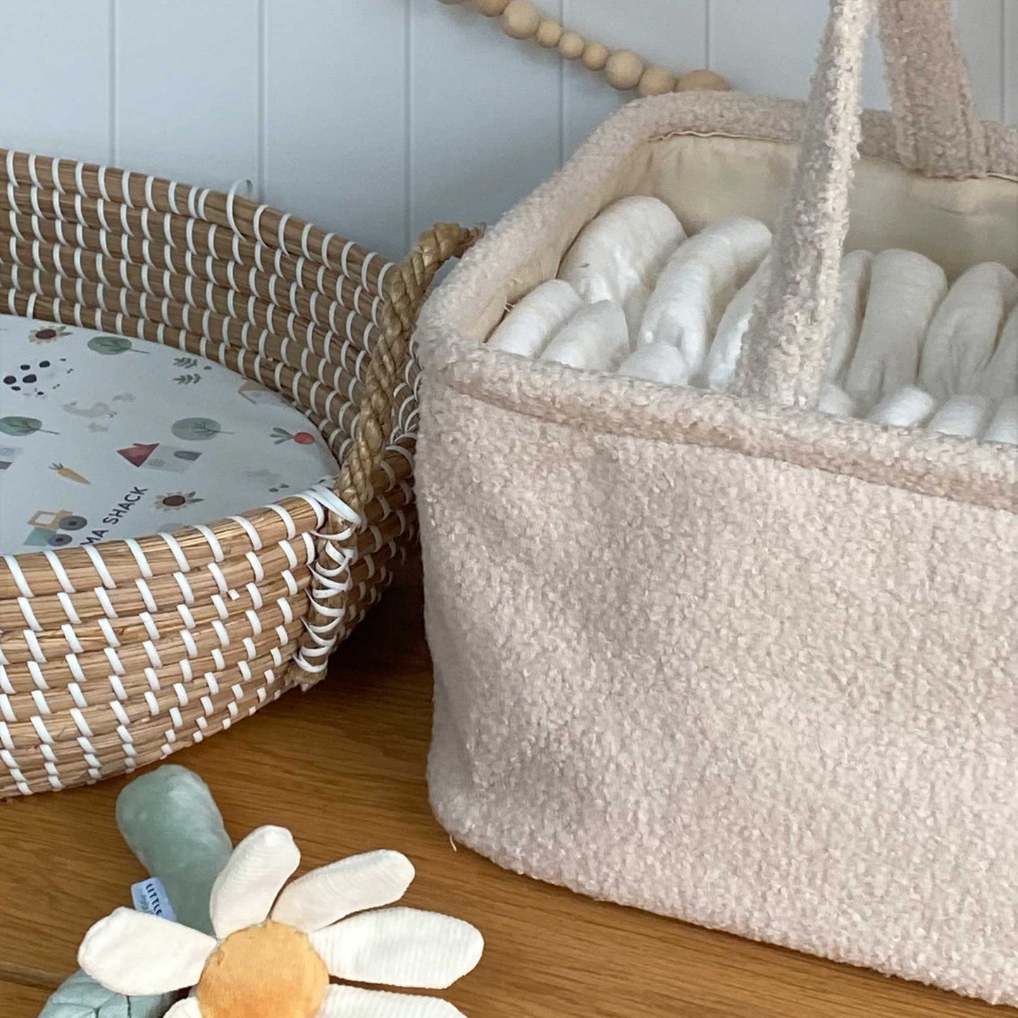 Nappy Caddy - Teddy Fleece - Ivory