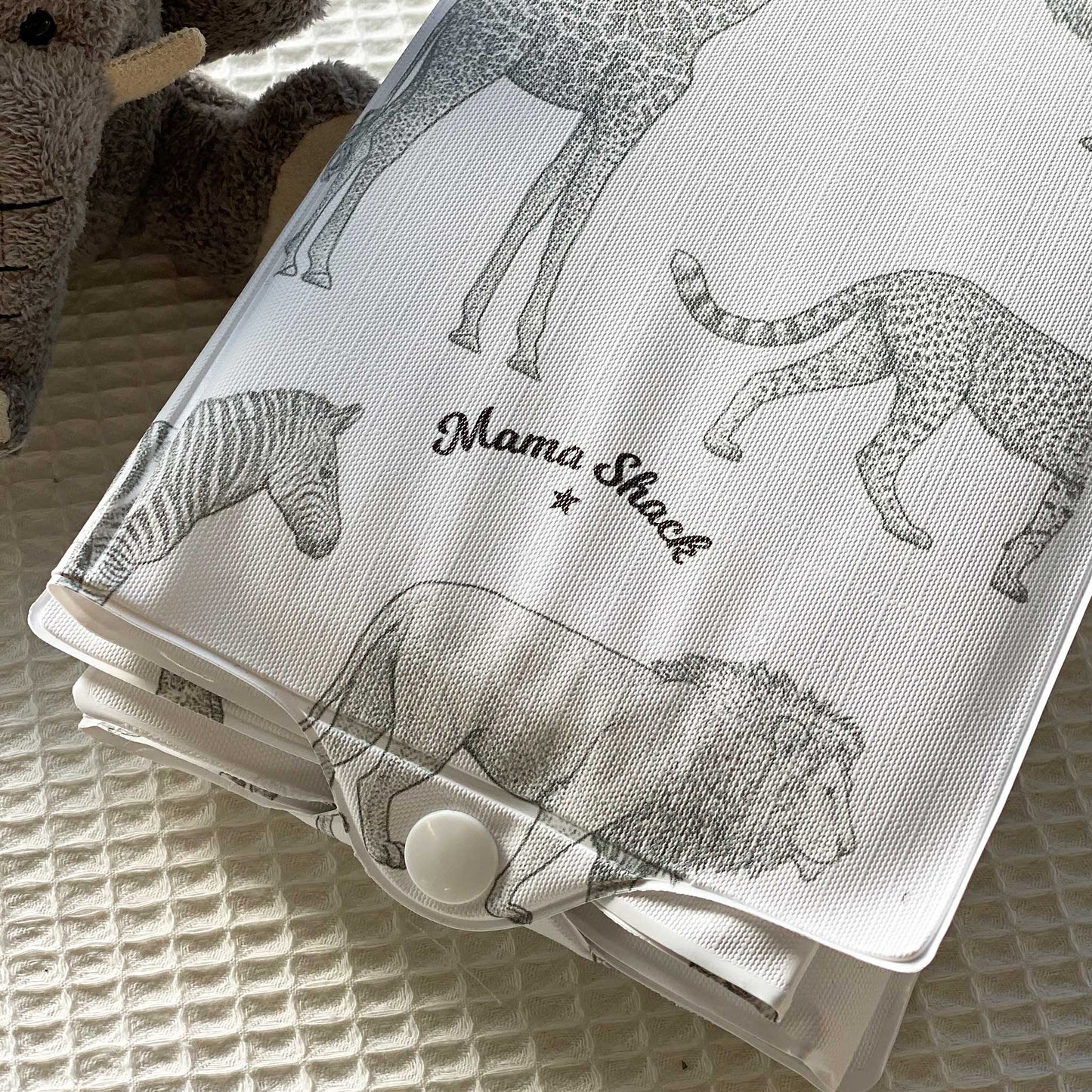 Foldable Travel Changing Mat - Monochrome Safari