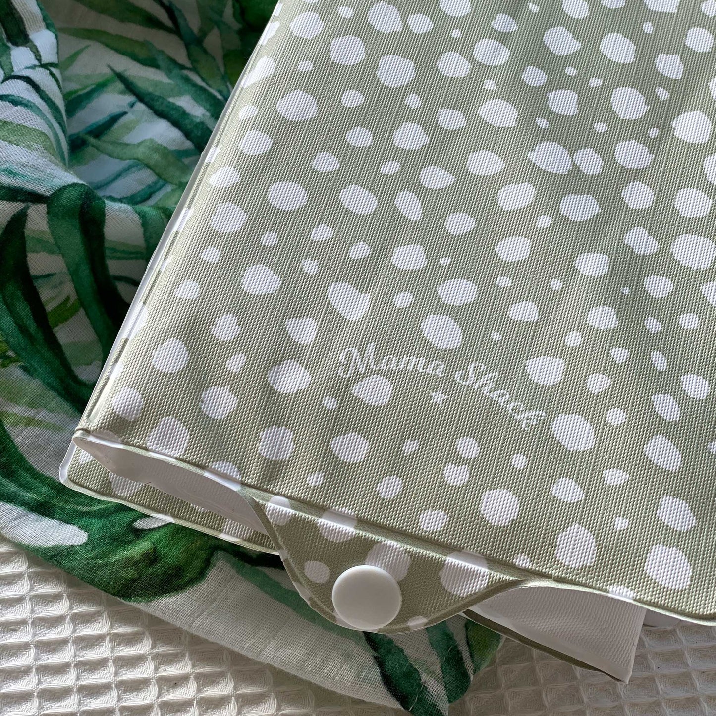 Foldable Travel Changing Mat - Sage Spotty