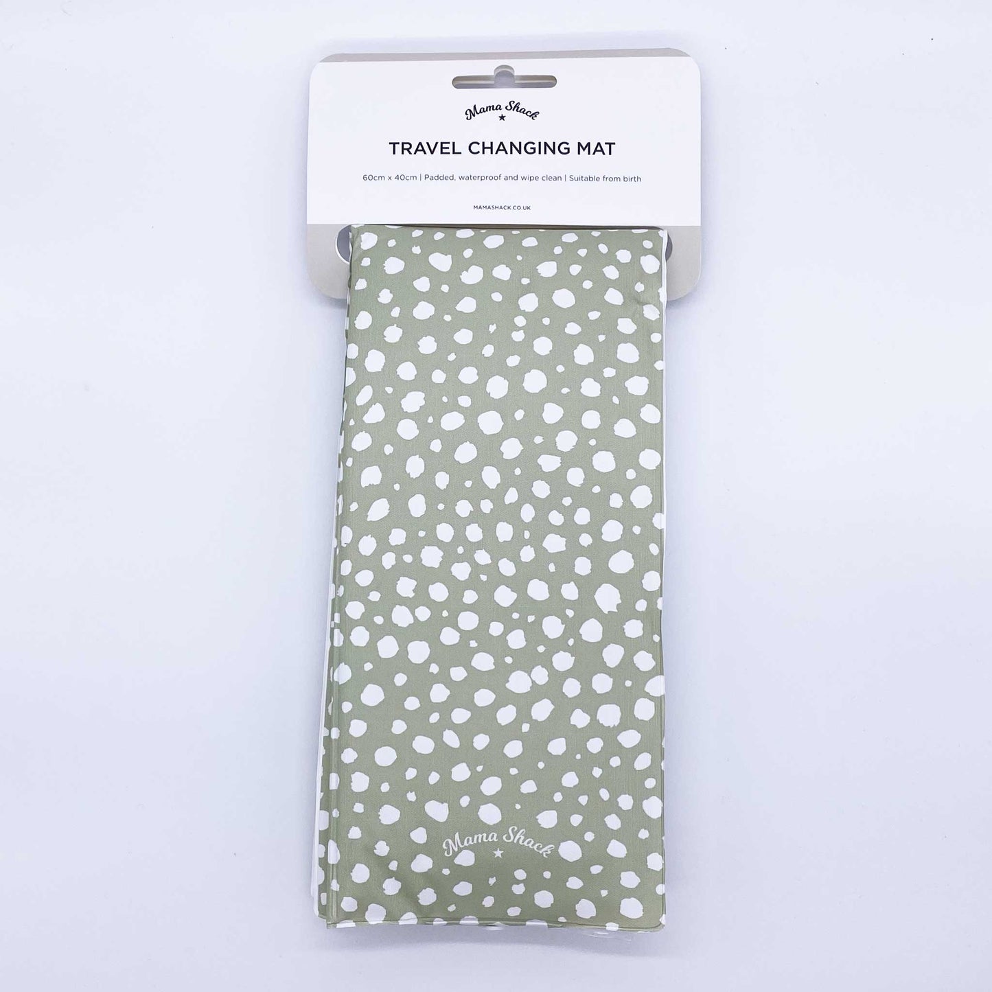 Foldable Travel Changing Mat - Sage Spotty