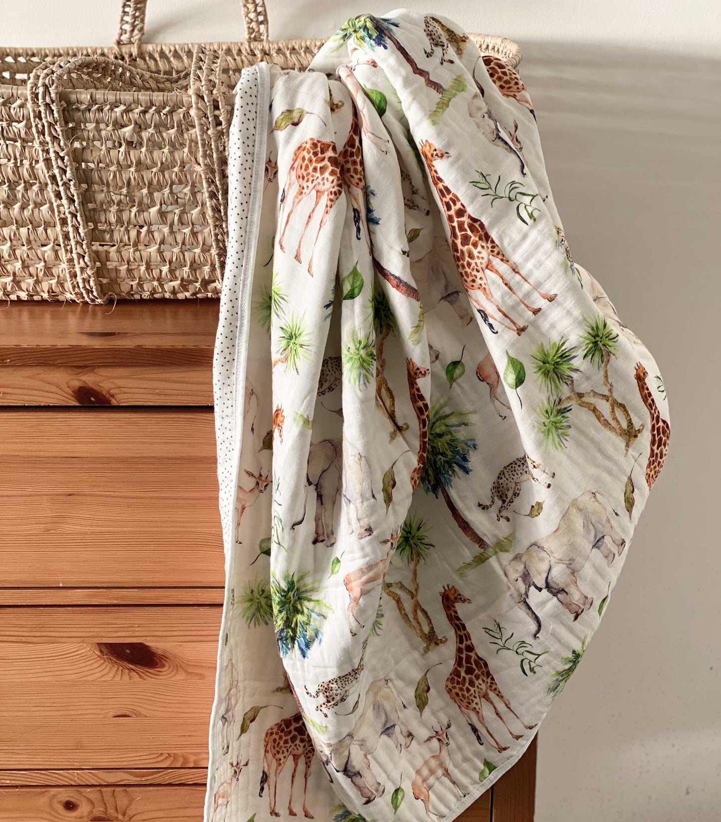 Organic Cotton Muslin Quilt Blanket - Wild Safari