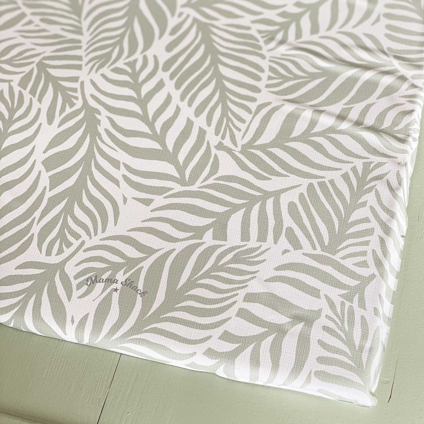 Travel Changing Mat - Linear Leaf - Sage Green
