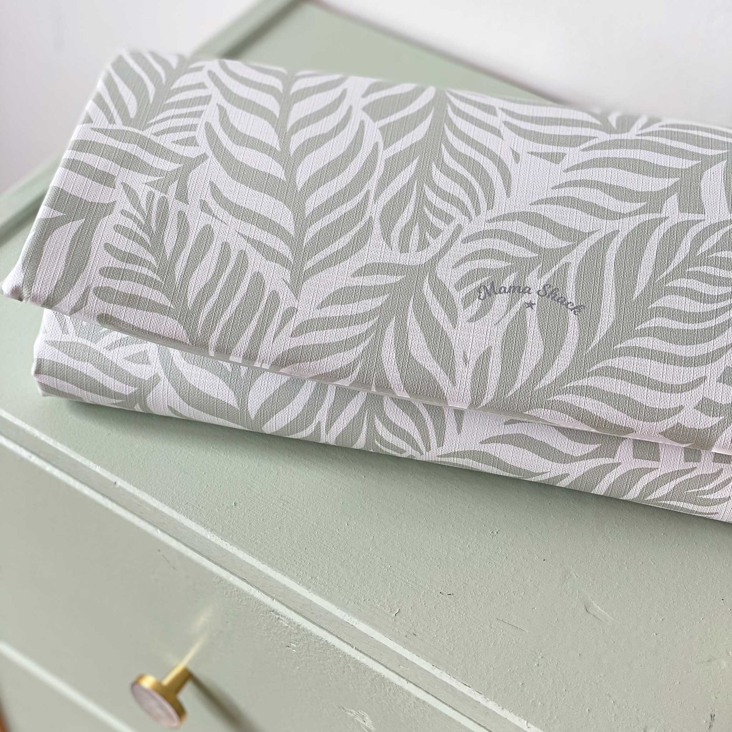 Travel Changing Mat - Linear Leaf - Sage Green