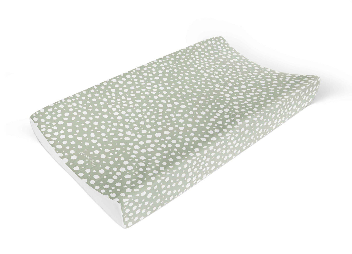 Anti Roll Changing Mat Sage Spotty