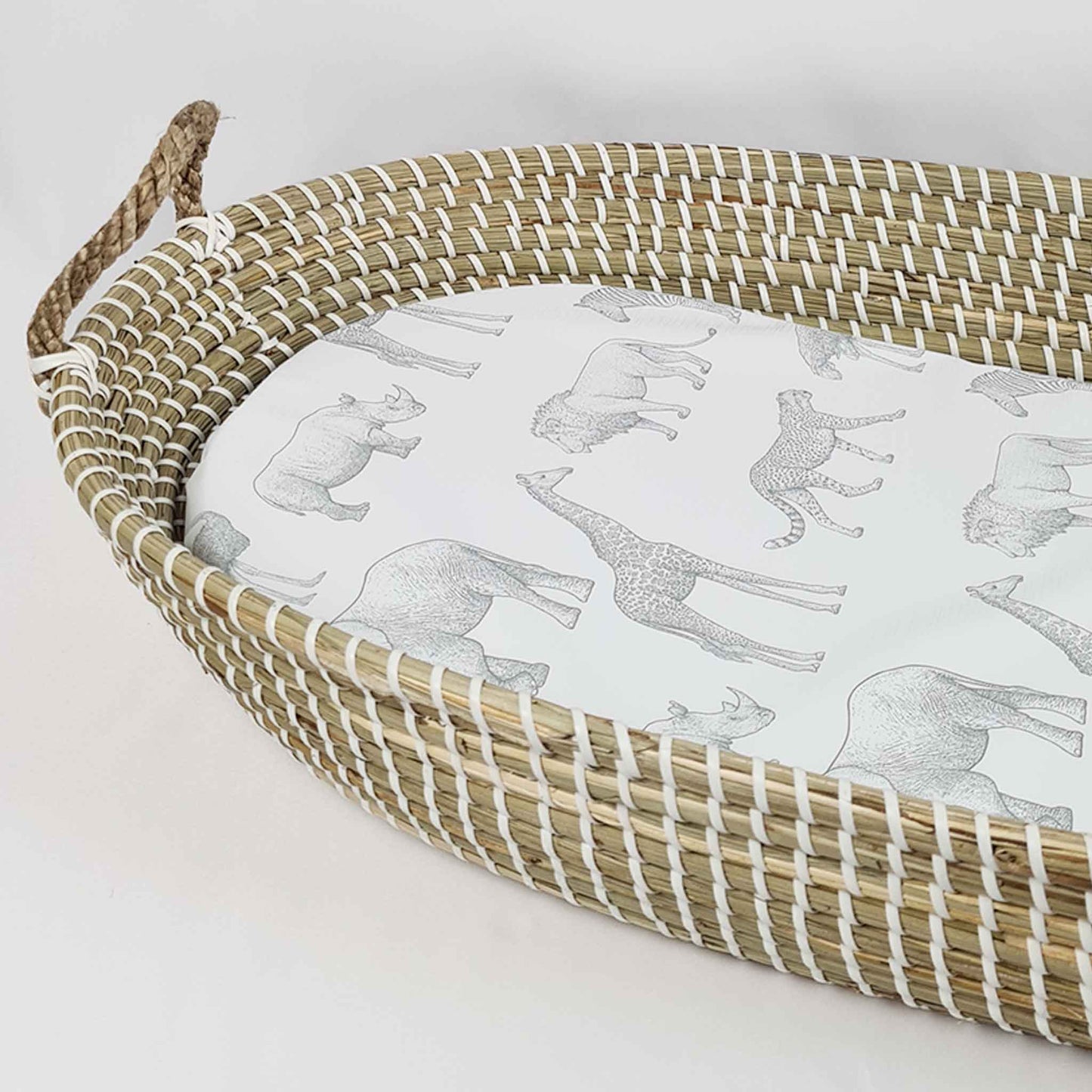 Changing Basket Mat Liner - Mono Safari