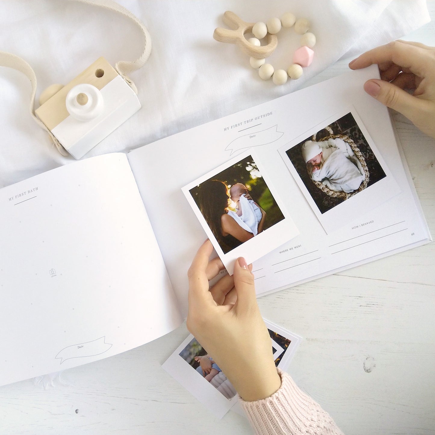 Baby Memory Book - Woodland Animals and Gold Foil