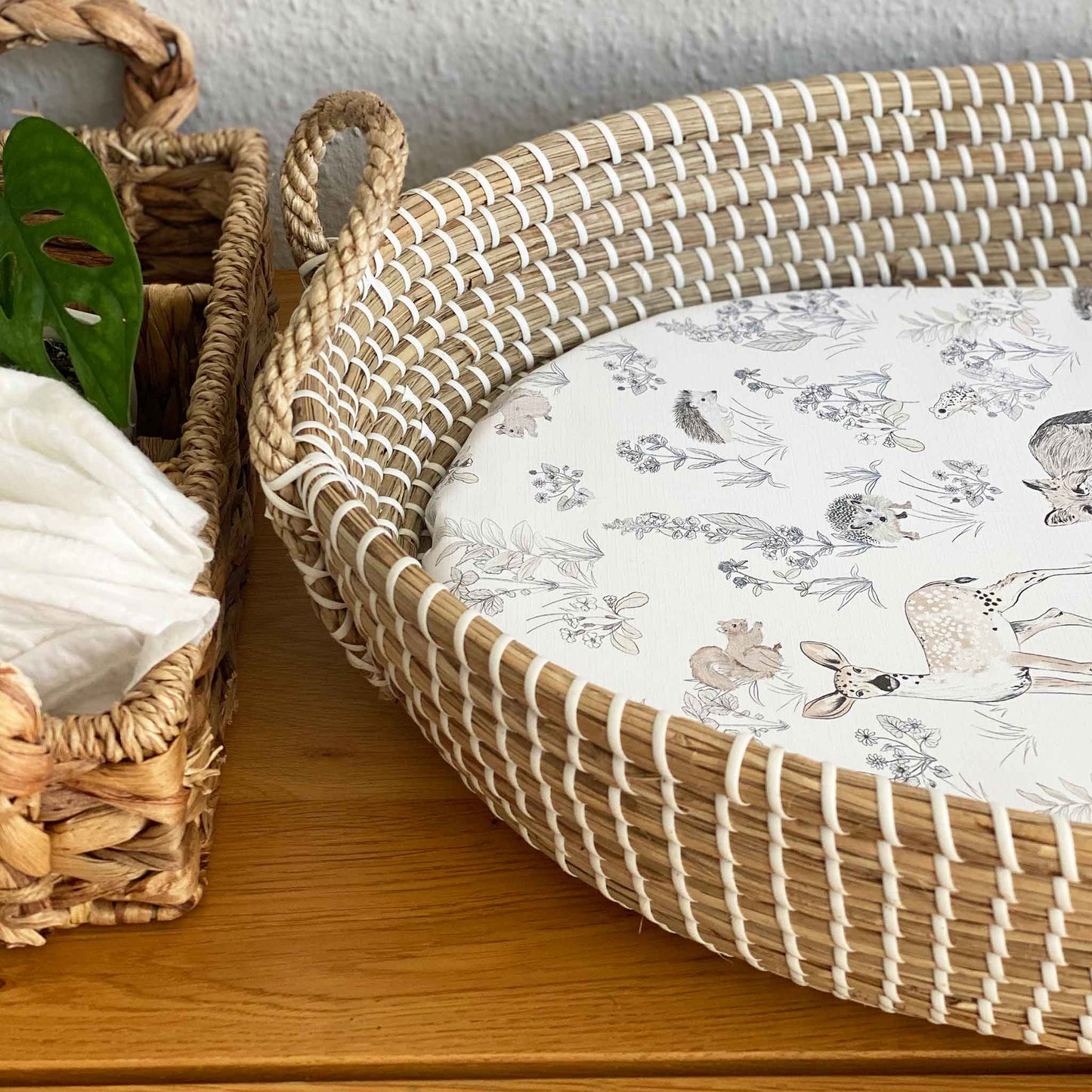 Changing Basket Mat Liner - Woodland