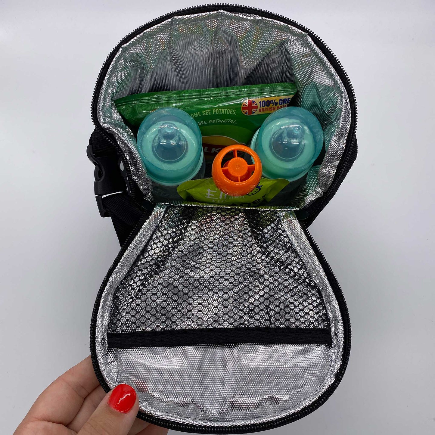 Insulated Baby Bottle and Lunch Bag - Black Spotty