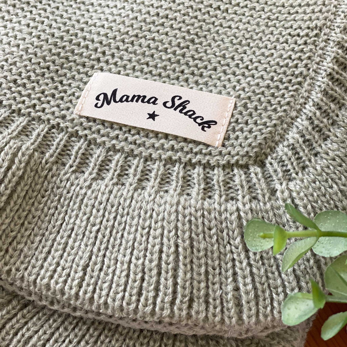 Knitted Frill Blanket - Sage