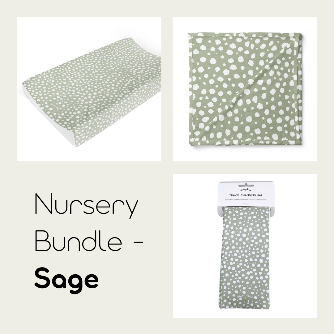 Baby Changing Bundle - Sage Spotty