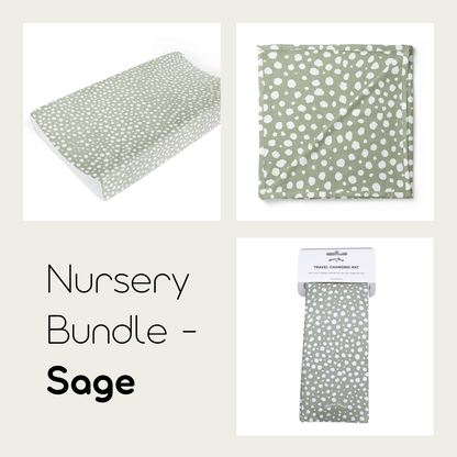 Baby Changing Bundle - Sage Spotty