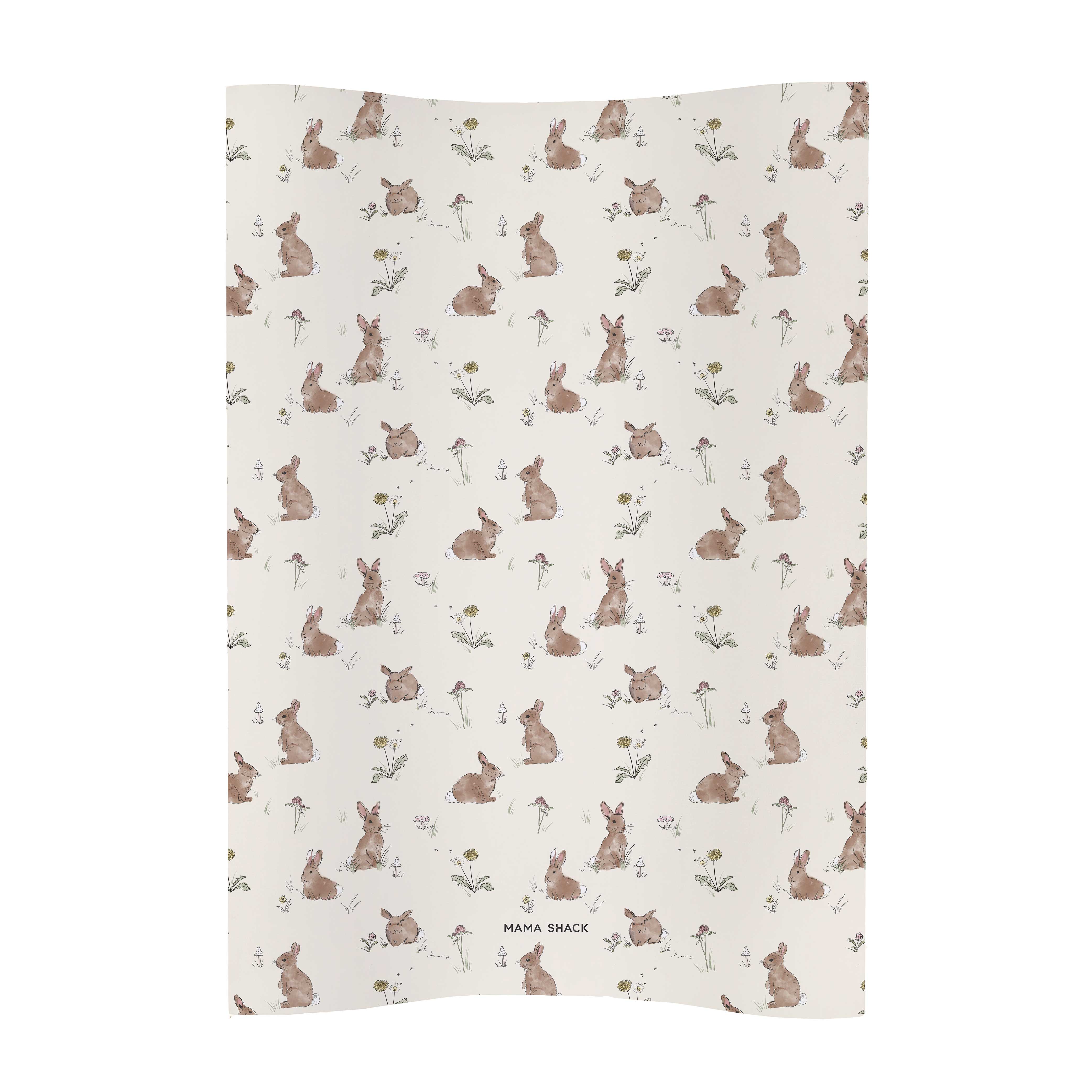 changing mat by mama shack with a bunny print