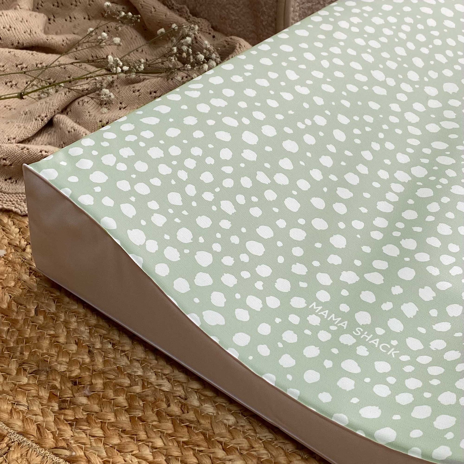 Anti Roll Changing Mat - Sage Spotty