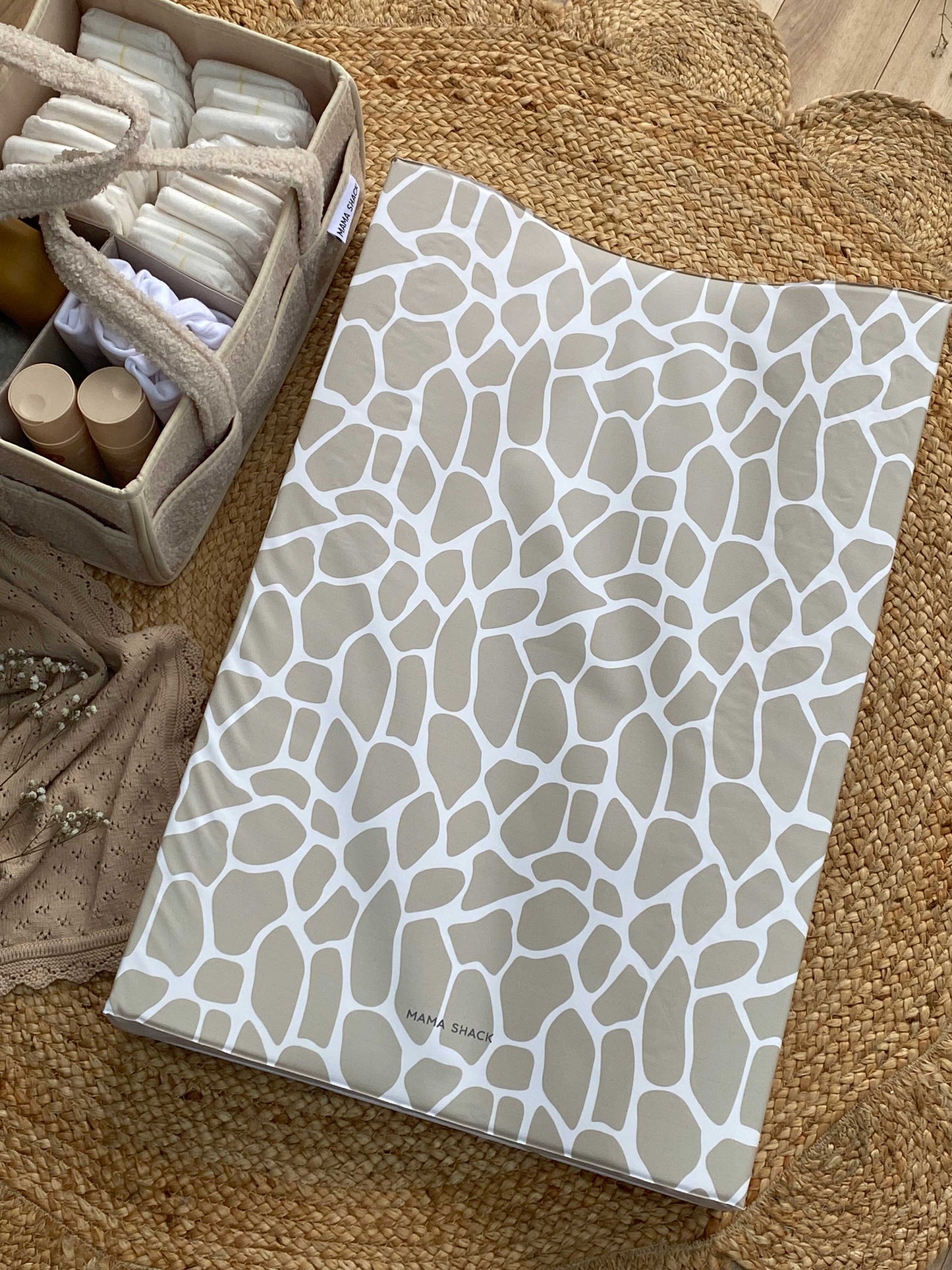 Anti Roll Changing Mat - Giraffe Print - MAMA SHACK