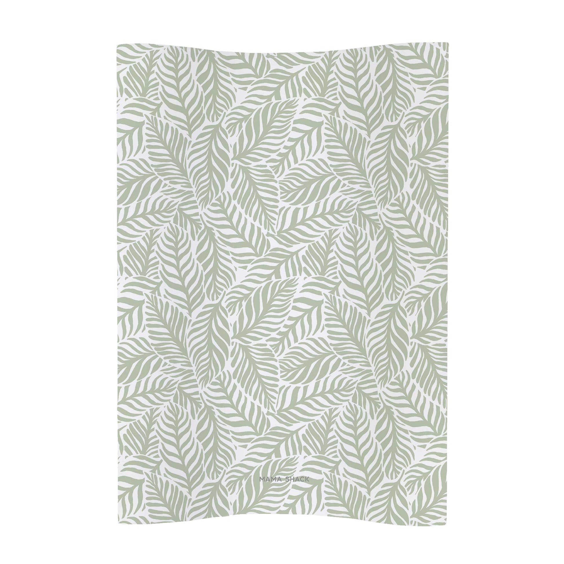 Anti Roll Changing Mat - Linear Leaf - Sage Green