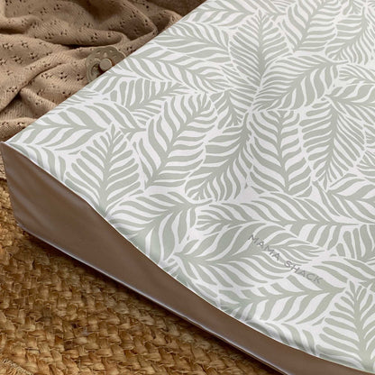 Anti Roll Changing Mat - Linear Leaf - Sage Green