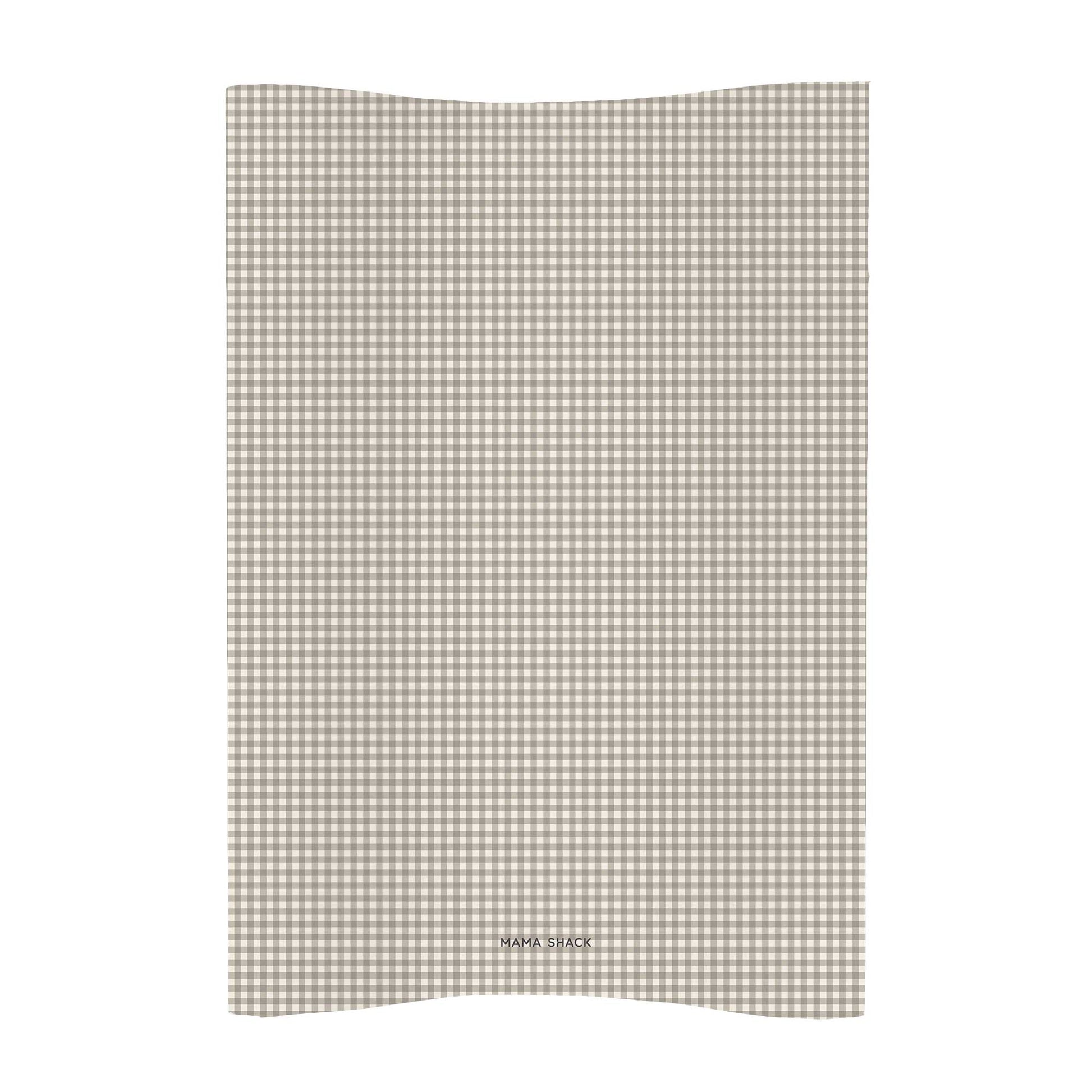 Anti Roll Changing Mat - Greige Gingham