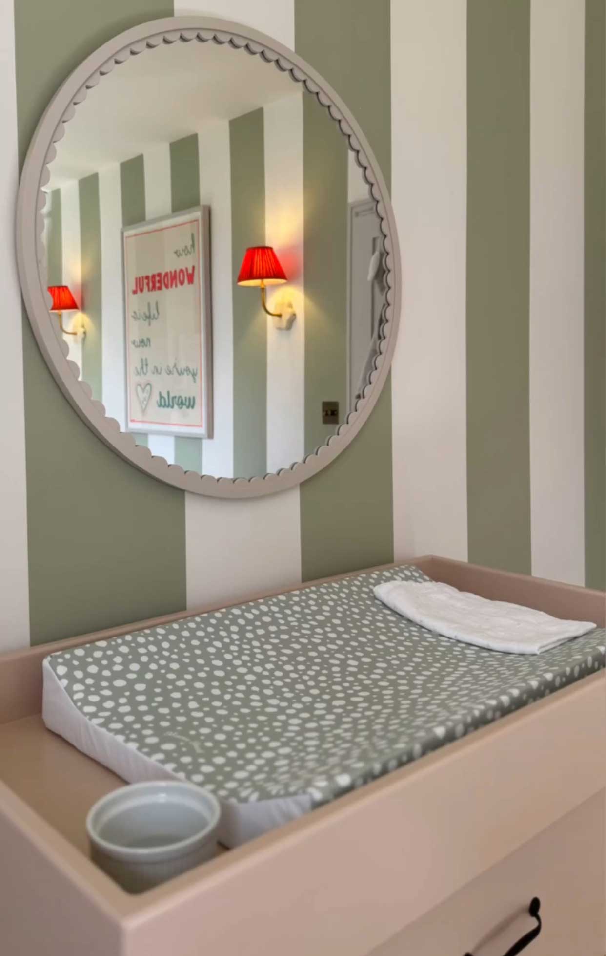 Anti Roll Changing Mat - Sage Spotty