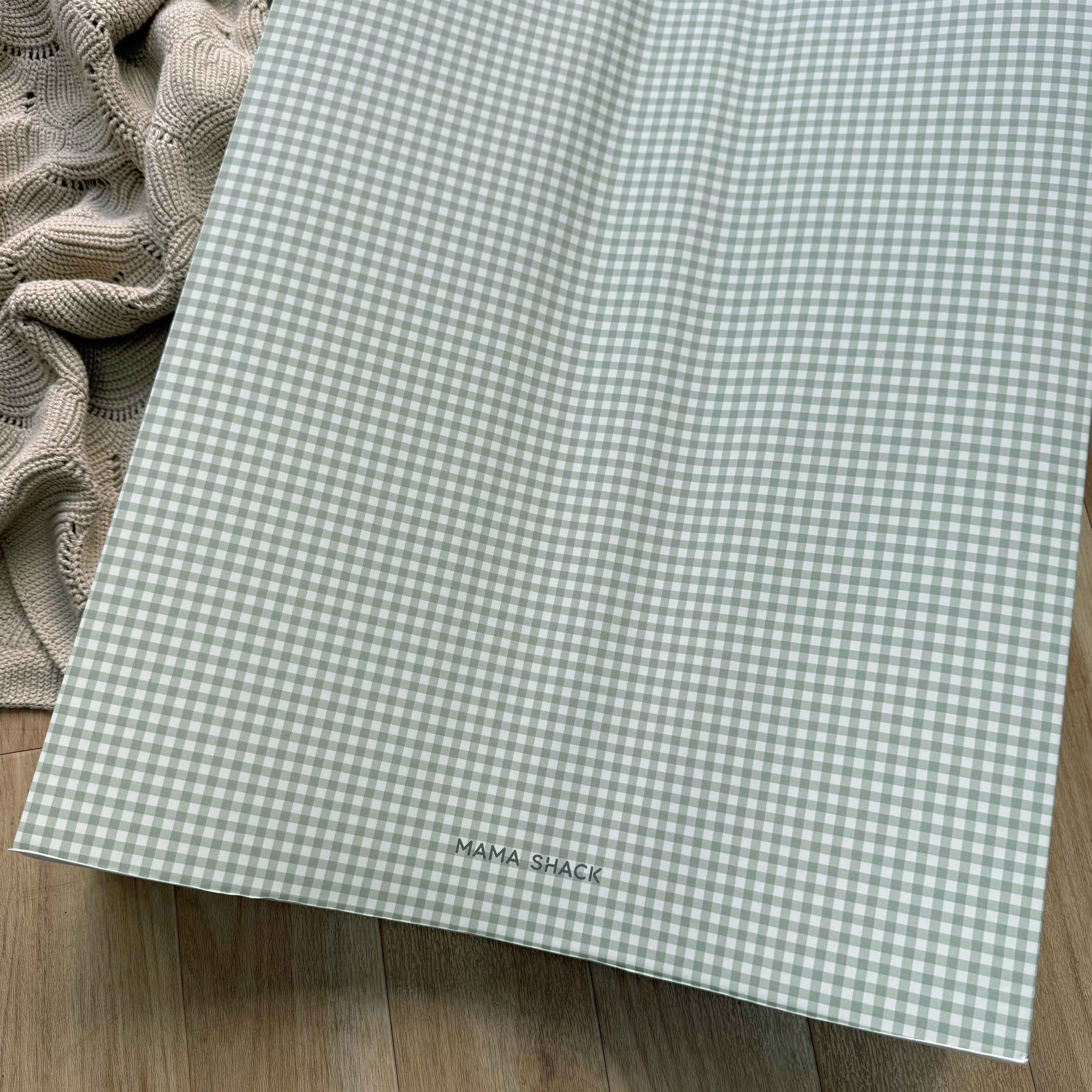 Anti Roll Changing Mat - Sage Green Gingham