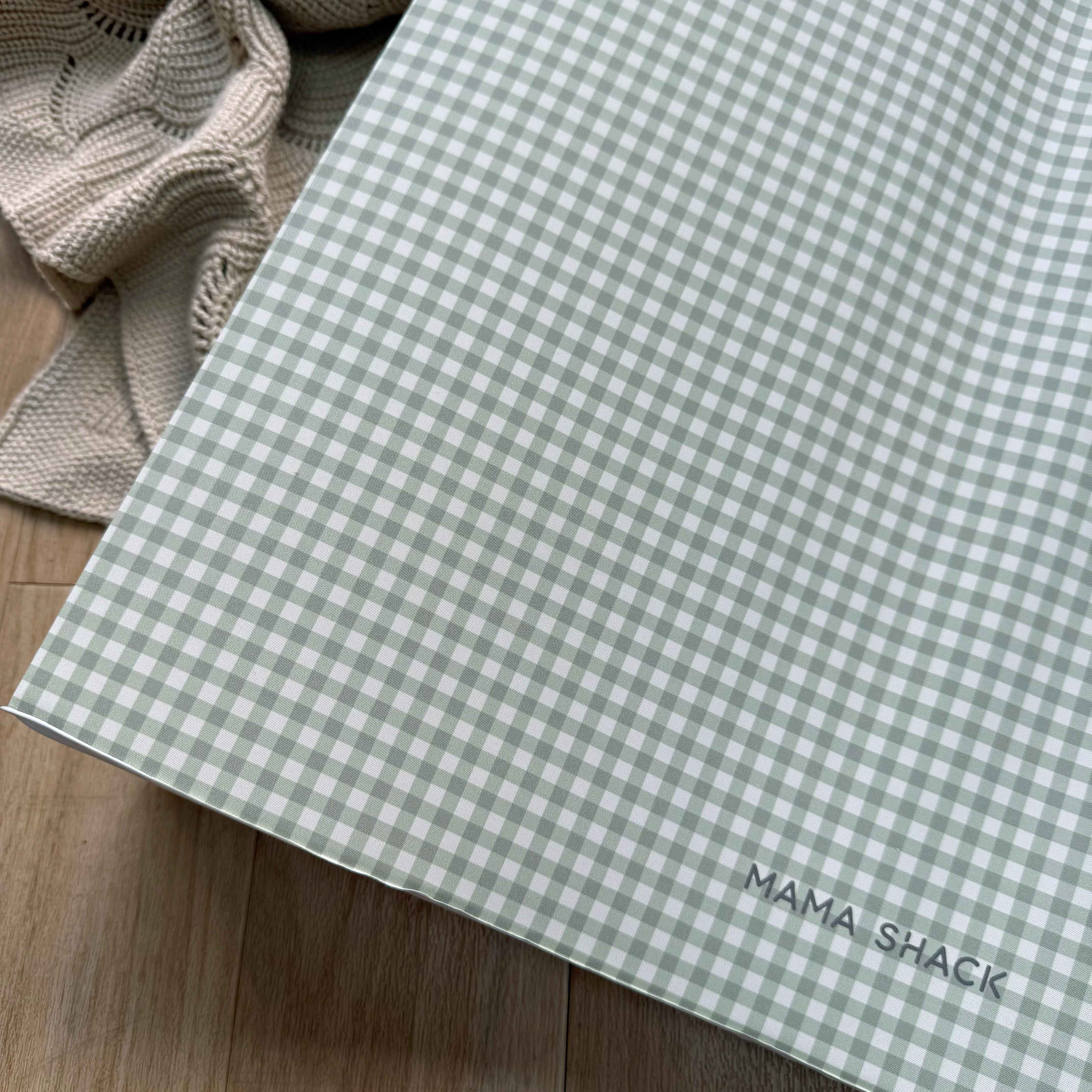 Anti Roll Changing Mat - Sage Green Gingham