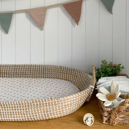 Changing Basket Mat Liner - Peaches