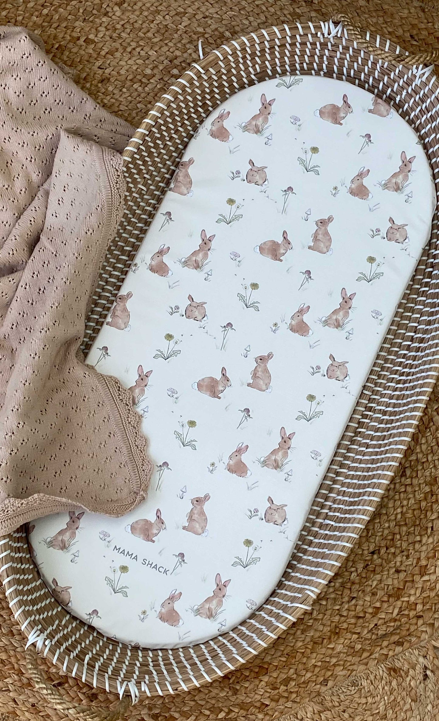 Changing Basket Mat Liner - Bunnies