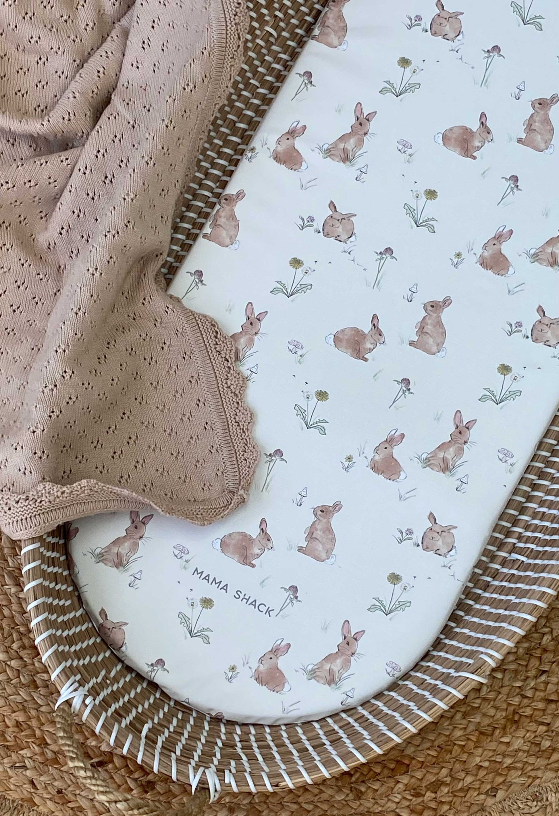 Changing Basket Mat Liner - Bunnies