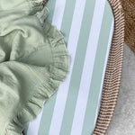 Changing Basket Mat Liner - Candy Stripe - Sage