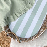Changing Basket Mat Liner - Candy Stripe - Sage
