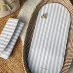Changing Basket Mat Liner - Greige Stripe
