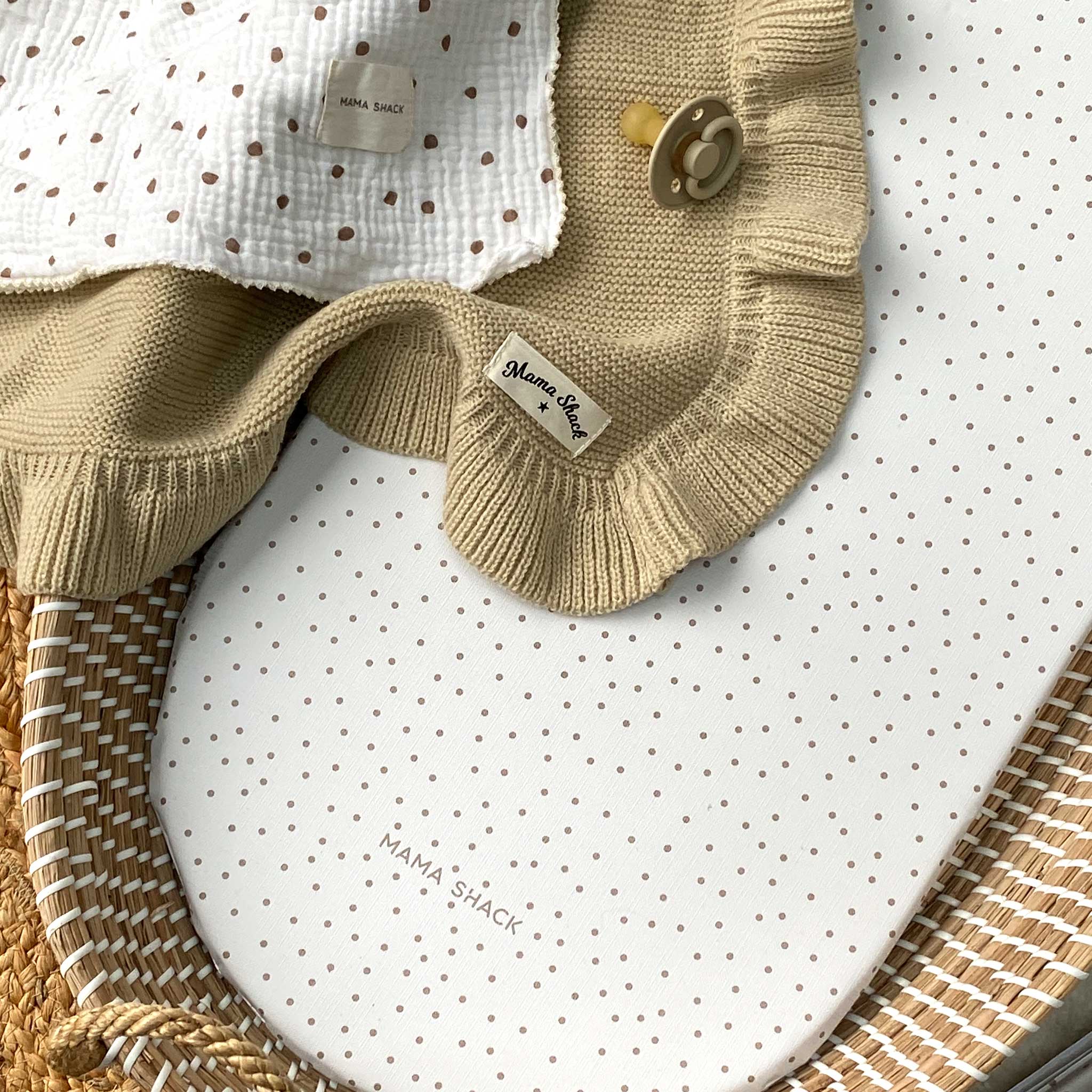 Changing Basket Mat Liner - Vintage Dots