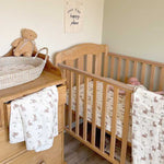 Cotton Muslin Fitted Cot Bed Sheet 140 x 70cm - Bunnies