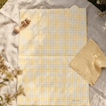 Foldable Travel Changing Mat - Butter Yellow Gingham