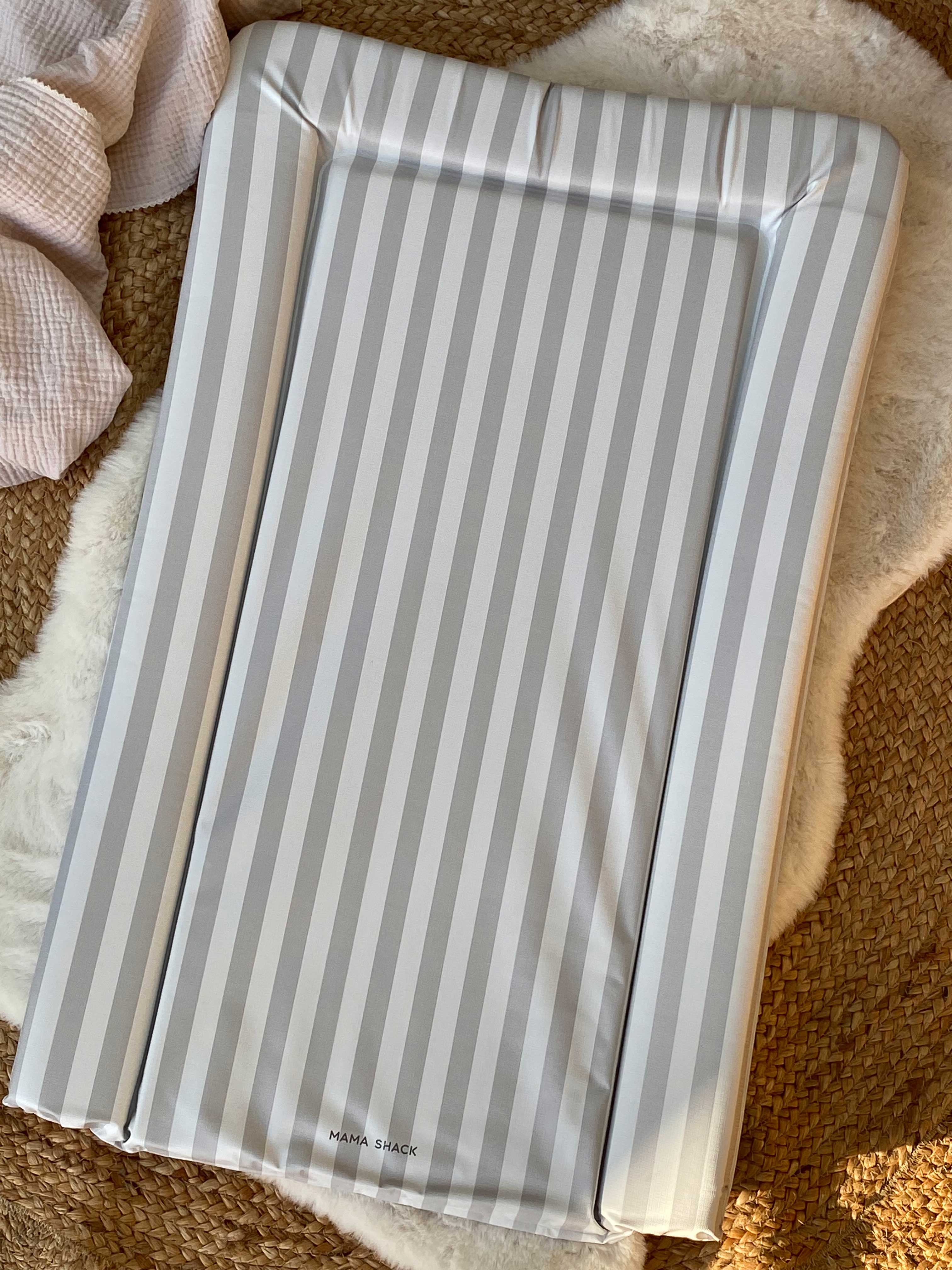 Changing Mat - Greige Stripe